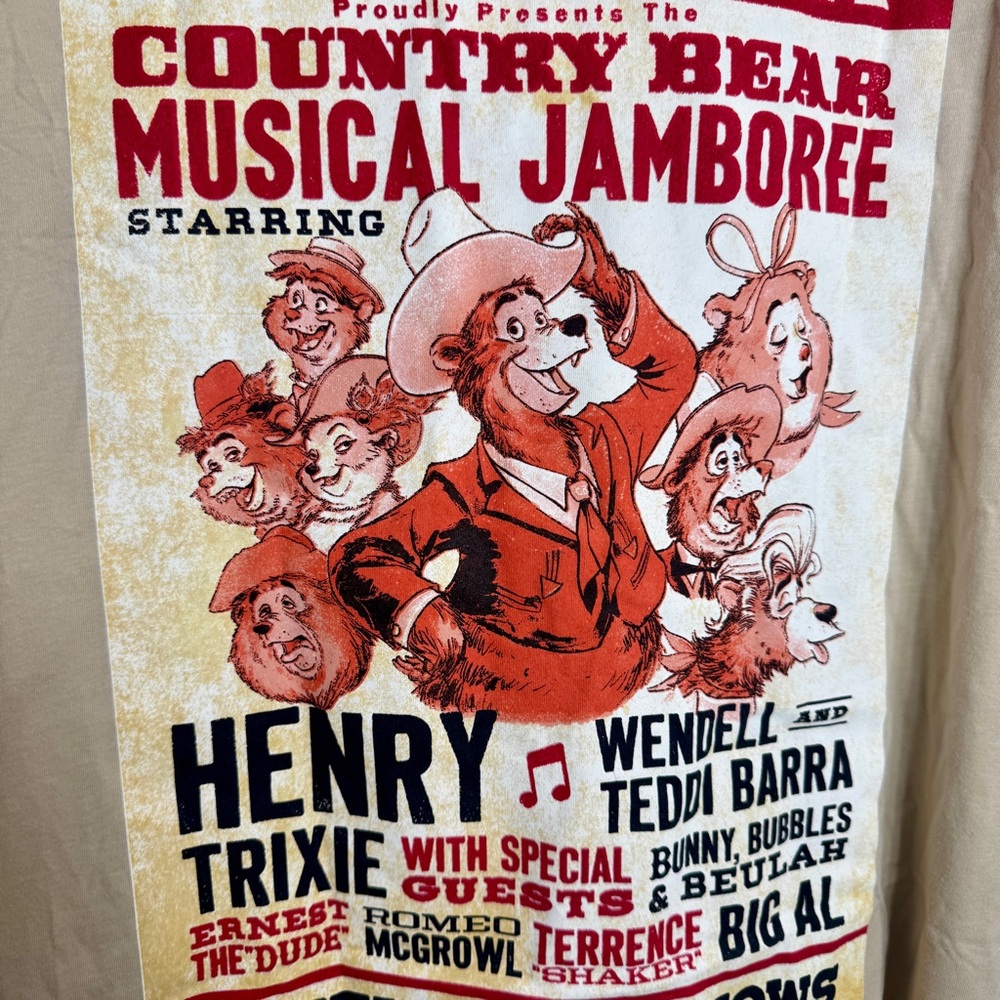 NWT. Country Bear Musical Jamboree Beige T-Shirt 3X - Picture 9 of 13